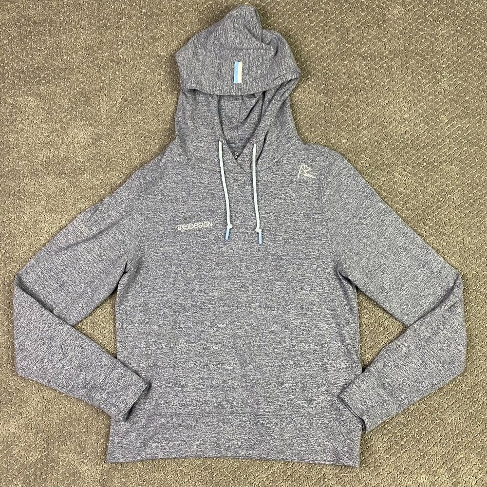 Rhoback Men's Hesi Performance Hoodie Small Heather Blue Lightweight Stretch